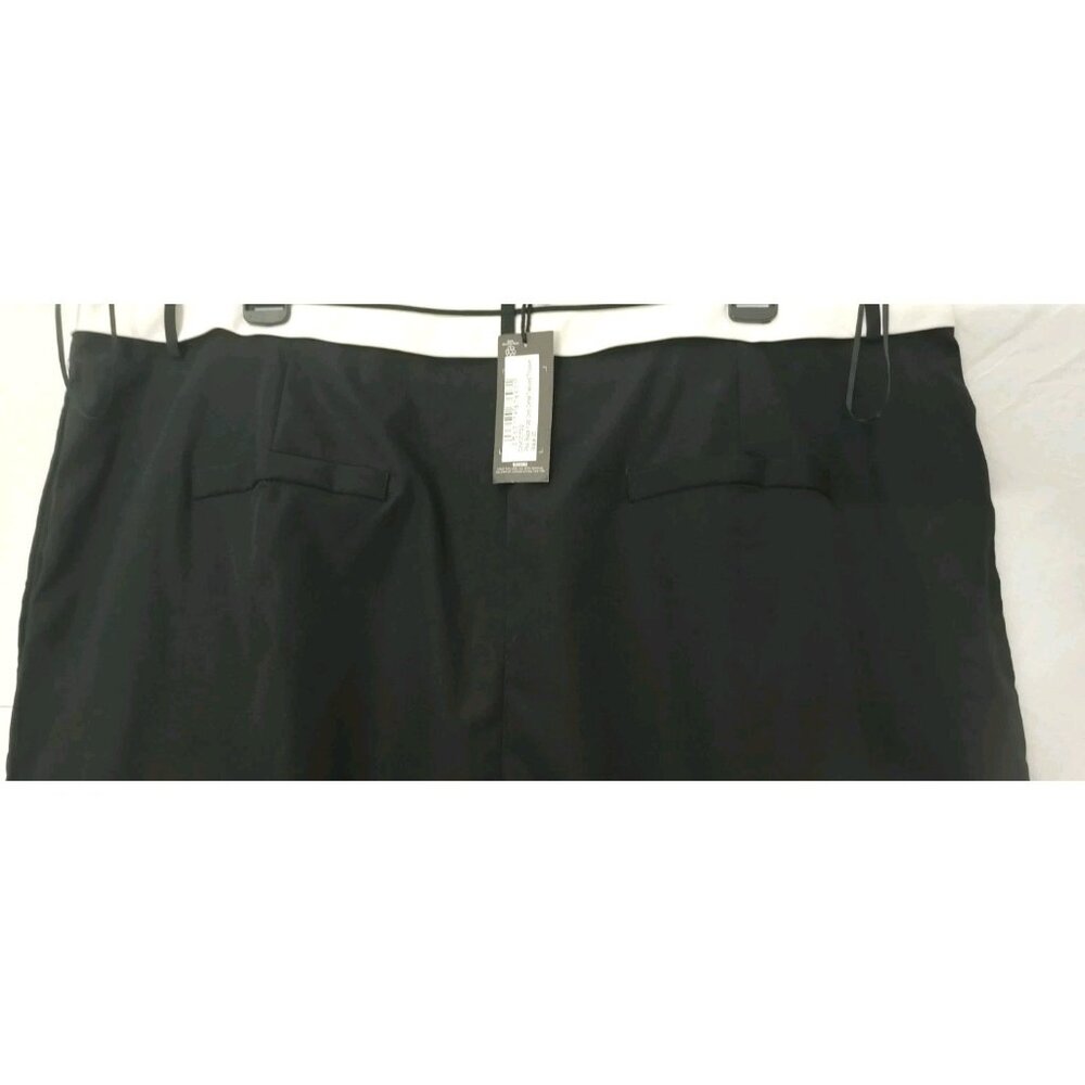 Pretty Little Thing Women Sz 16 Dress Pants Black Wide Leg Pleated - Picture 7 of 16